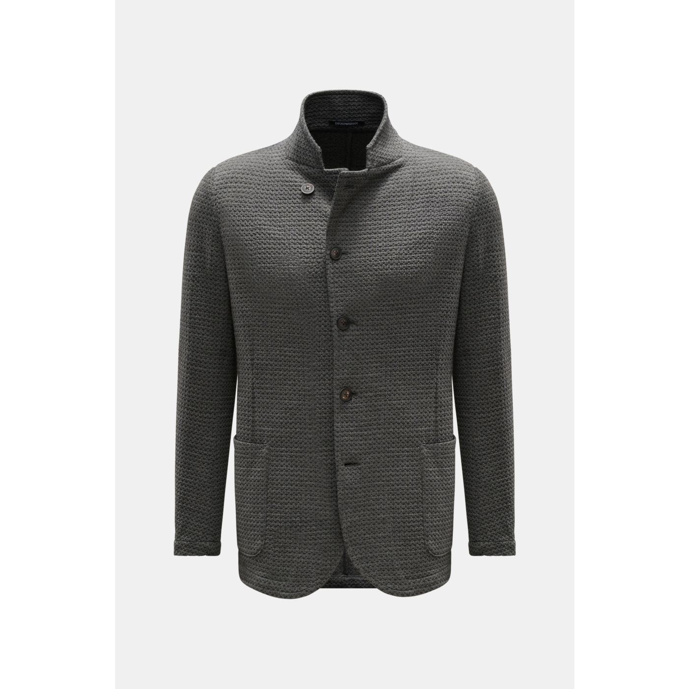 EMPORIO ARMANI knit blazer dark grey mottled | BRAUN Hamburg