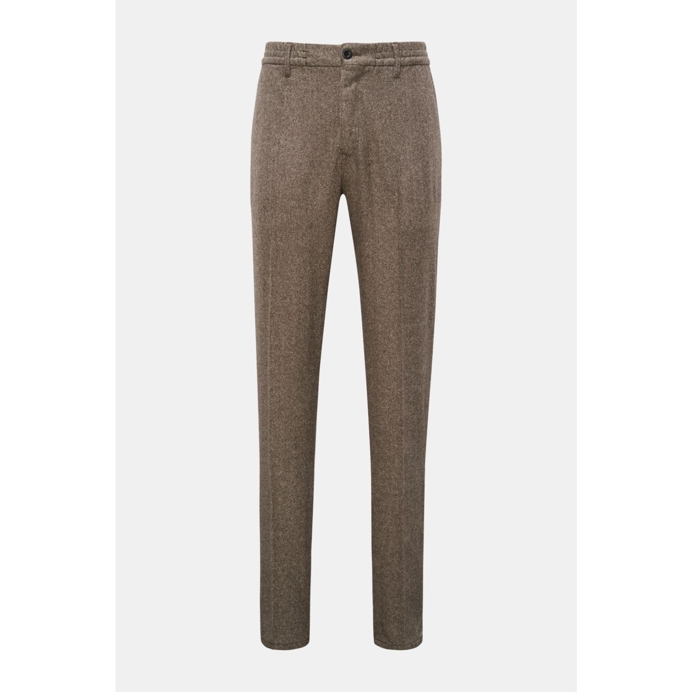 INCOTEX SLACKS flannel grey-brown BRAUN | Hamburg jogger pants