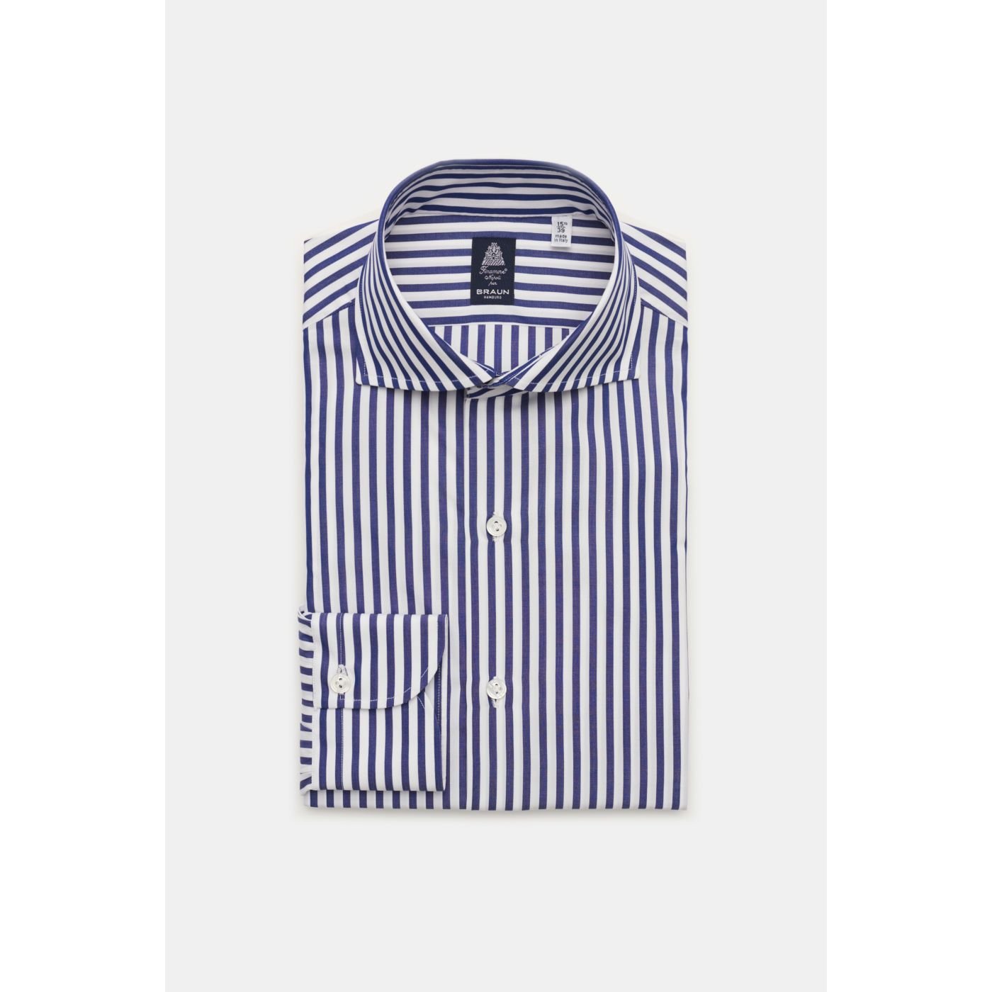 Fashion Details about Finamore 1925 Shirt IN Blue Striped With ...