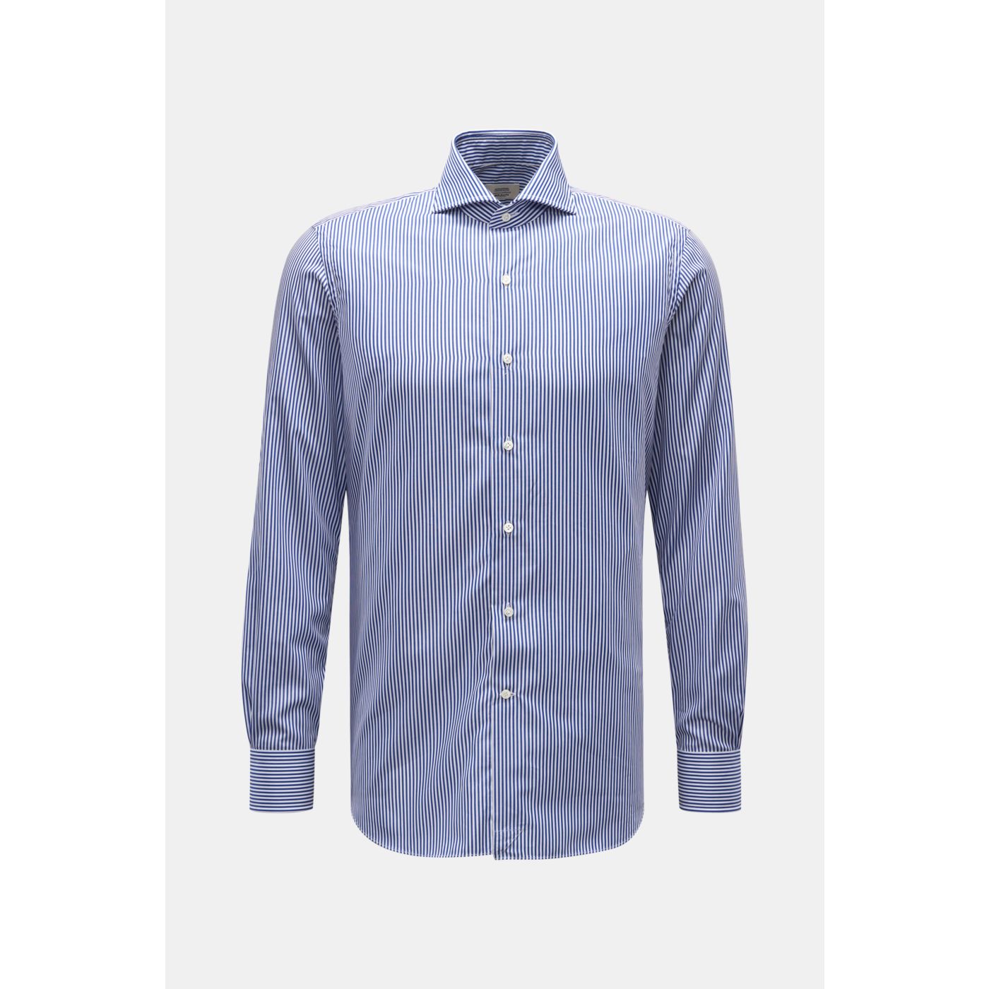 GHERARDI business shirt shark collar navy/white striped BRAUN