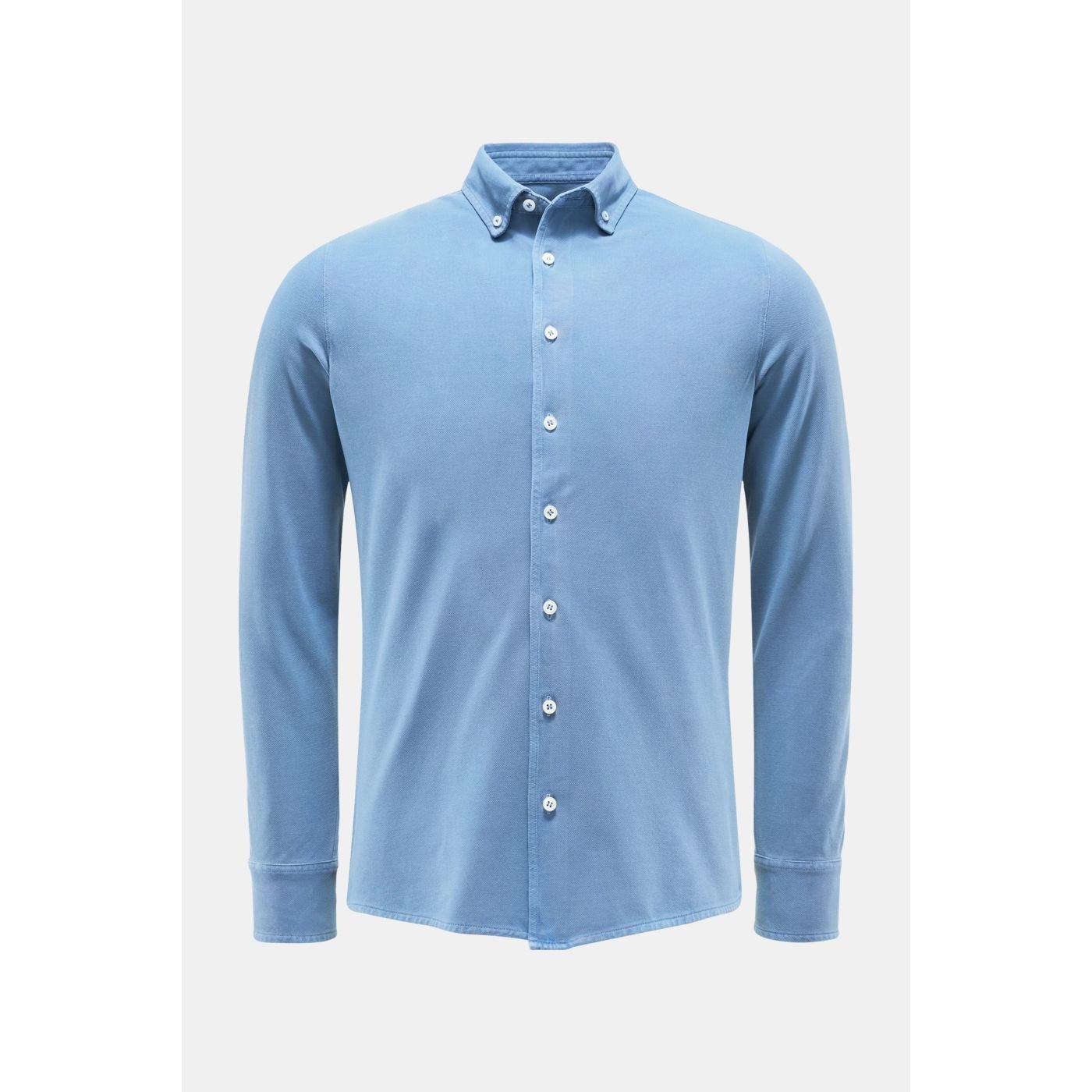 SIMON GRAY piqué shirt button-down collar light blue | BRAUN Hamburg