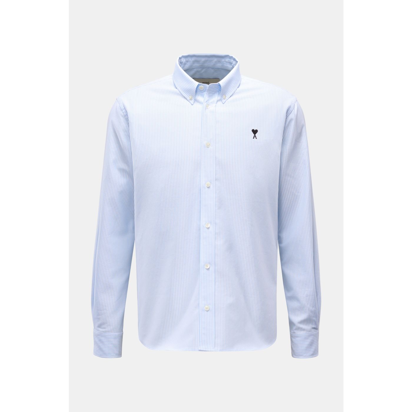 AMI PARIS Oxford shirt button-down collar light blue/white striped