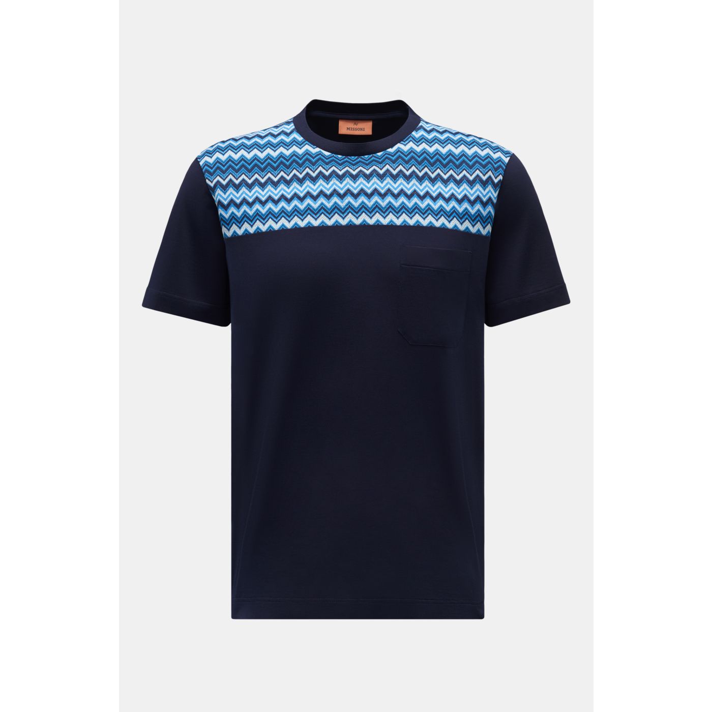 MISSONI Rundhals-T-Shirt navy/blau/weiß gemustert | BRAUN Hamburg 