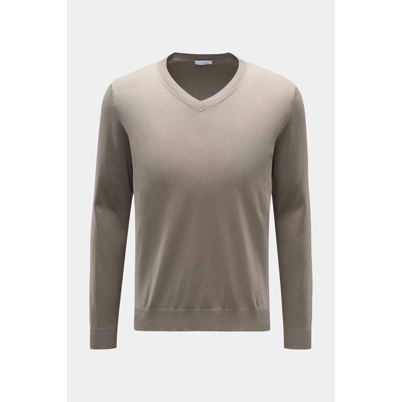 MALO Feinstrick VNeck Pullover graubraun BRAUN Hamburg