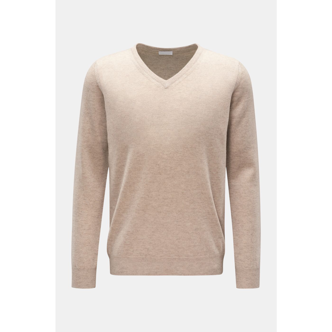 BRAUN HAMBURG ESSENTIALS cashmere V-neck jumper beige