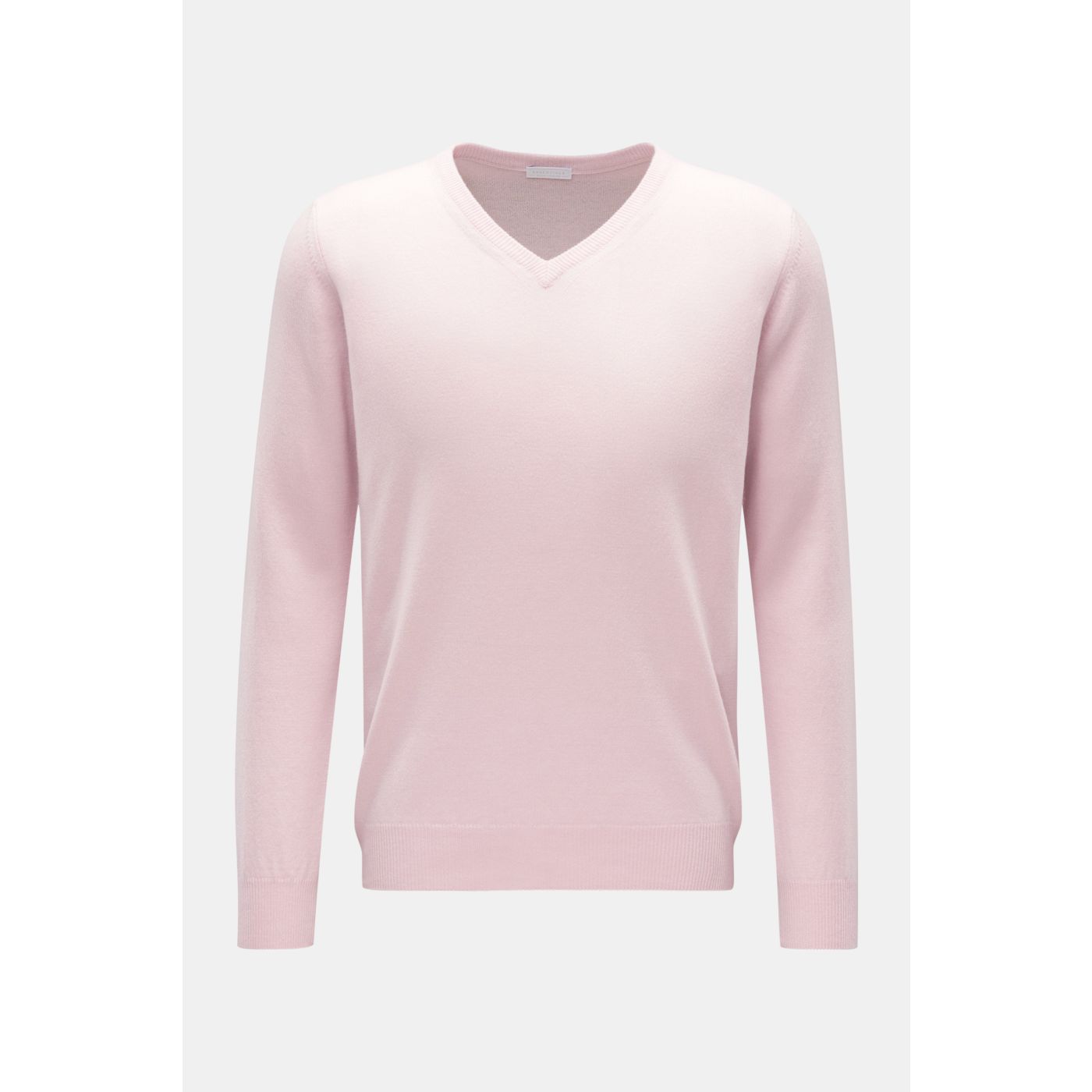 V Neck Jumper Salmon Pink Jumper Mens BRAUN HAMBURG ESSENTIALS