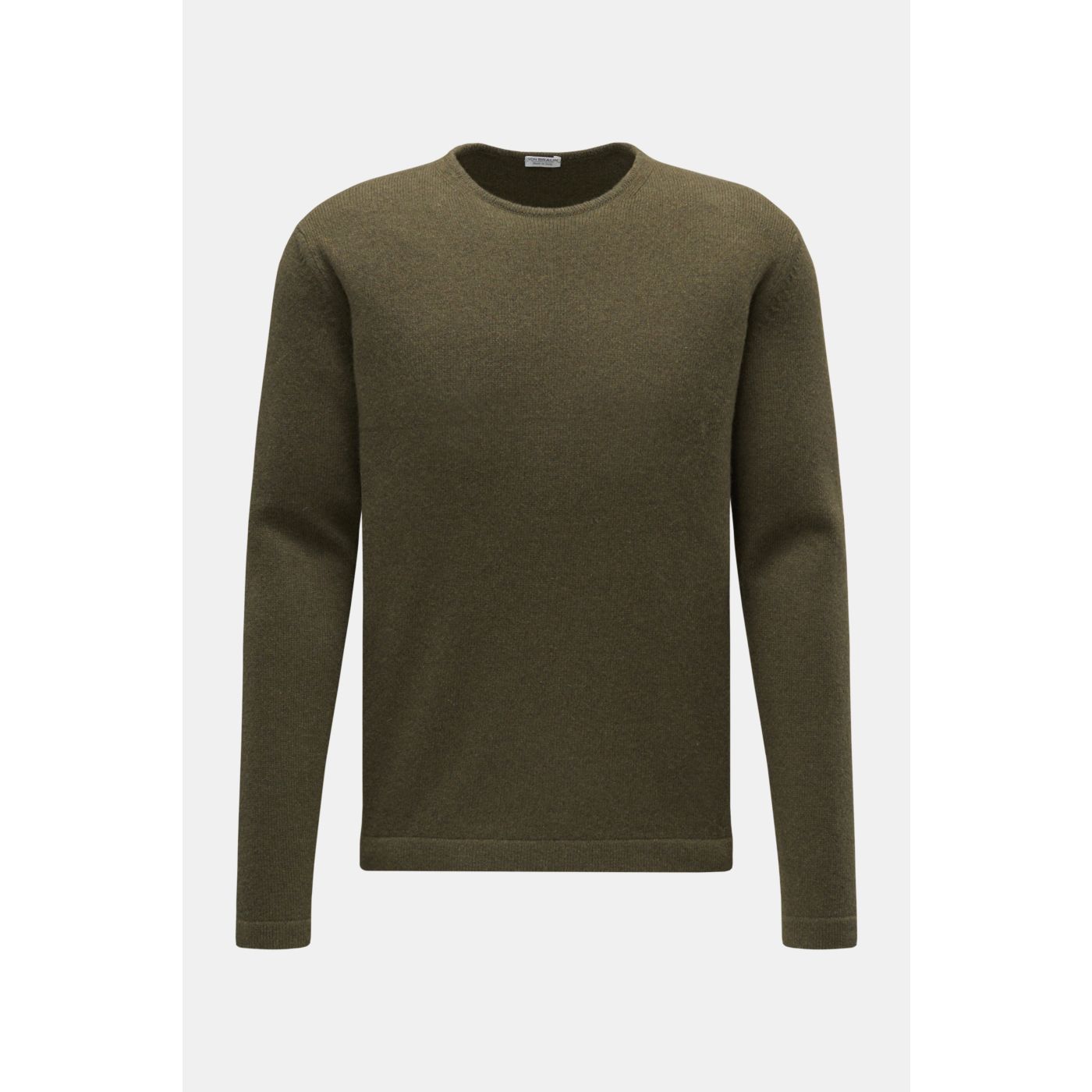 VON BRAUN cashmere crew neck jumper olive | BRAUN Hamburg
