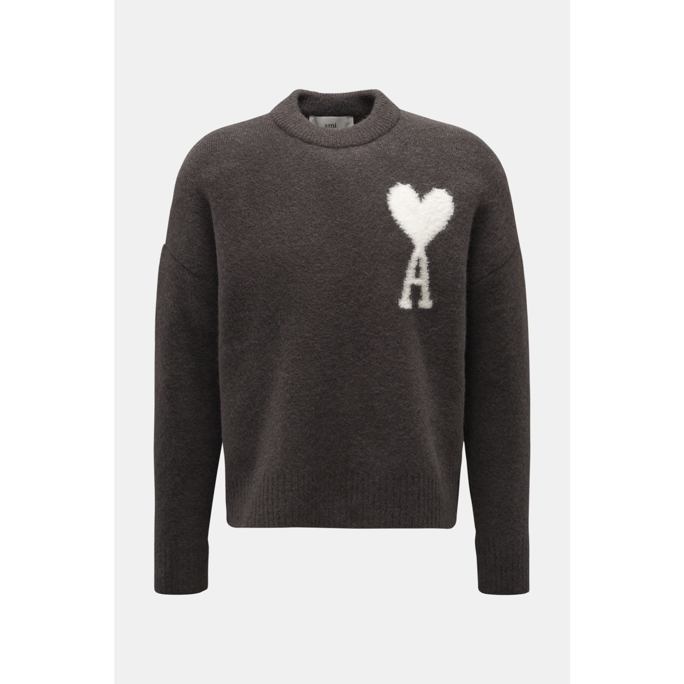 AMI PARIS crew neck jumper 'Ami de Cœur' dark grey | BRAUN Hamburg