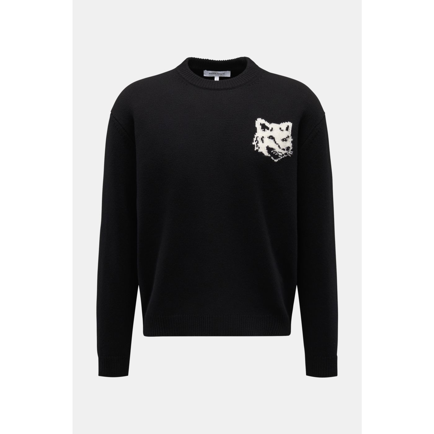 MAISON KITSUNÉ crew neck jumper 'Fox Head' black | BRAUN Hamburg MAISON KITSUNÉ crew neck jumper 'Fox Head' black | BRAUN Hamburg