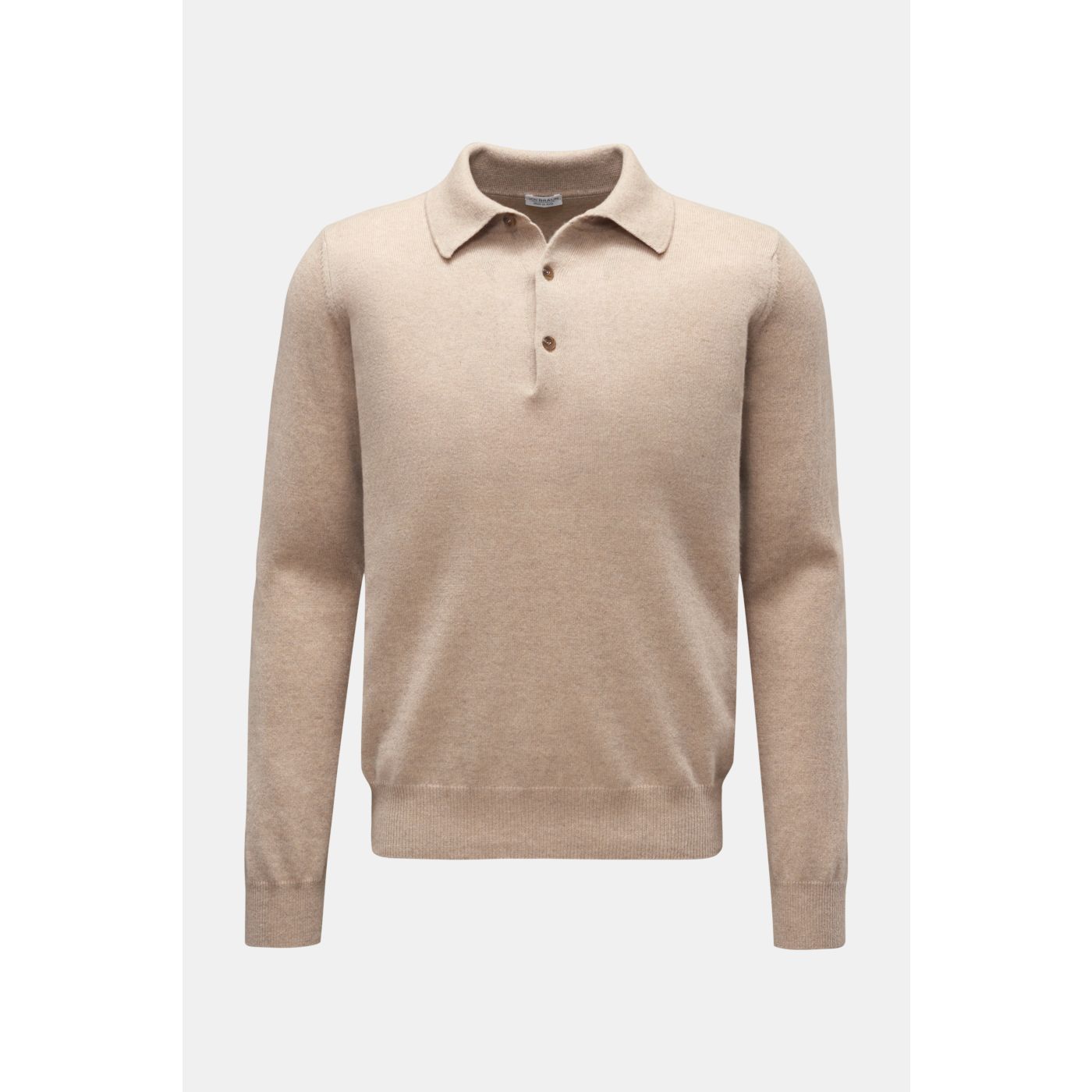 VON BRAUN cashmere knit polo beige | BRAUN Hamburg