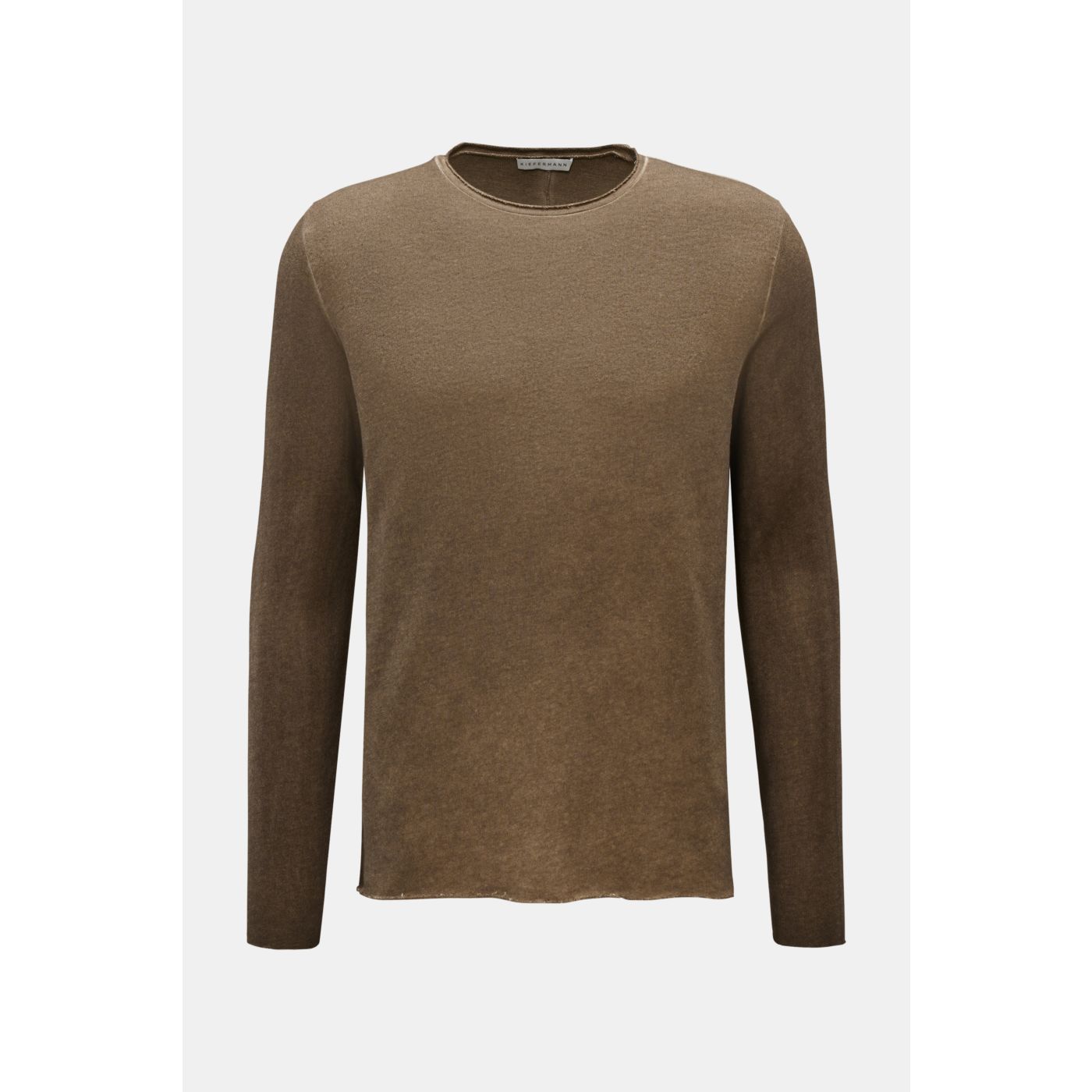 KIEFERMANN crew neck sweatshirt 'Achko' dark olive mottled BRAUN