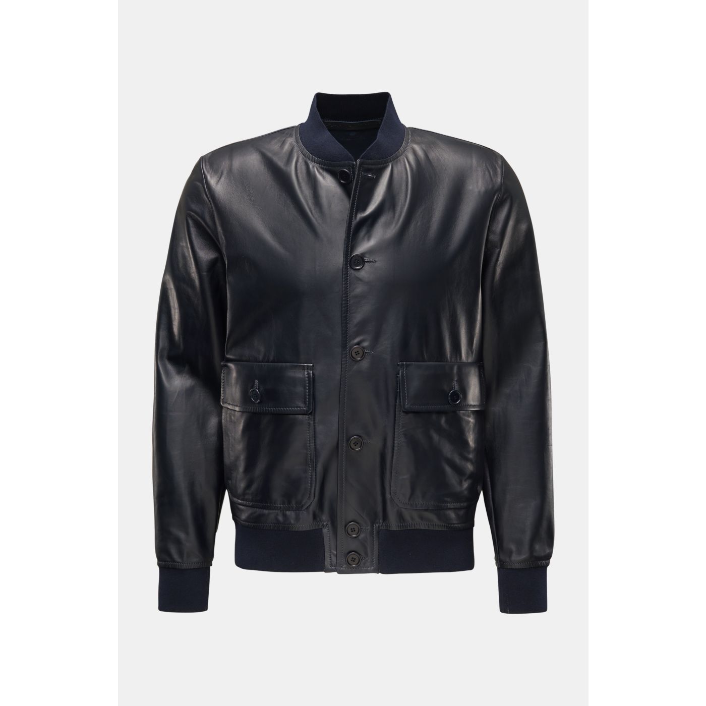 SALVATORE SANTORO leather blouson dark navy | BRAUN Hamburg