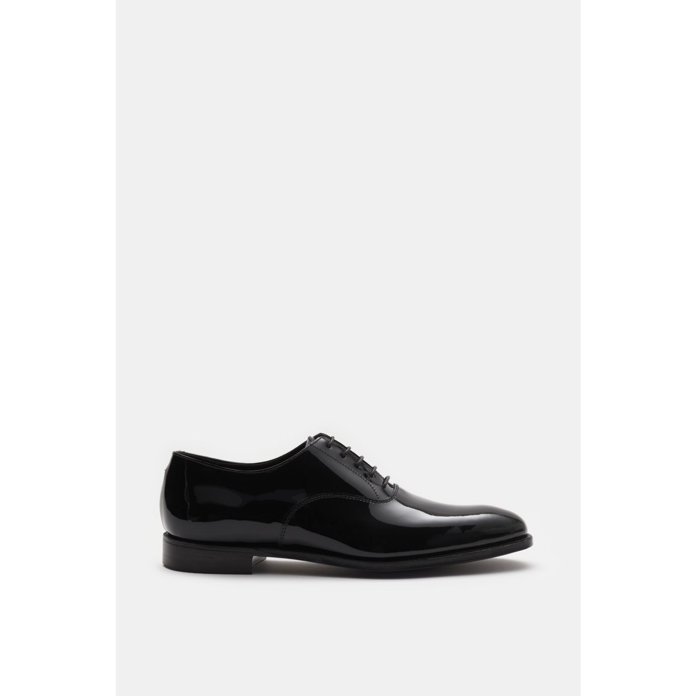 CROCKETT & JONES patent leather Oxford shoes 'Overton' black BRAUN