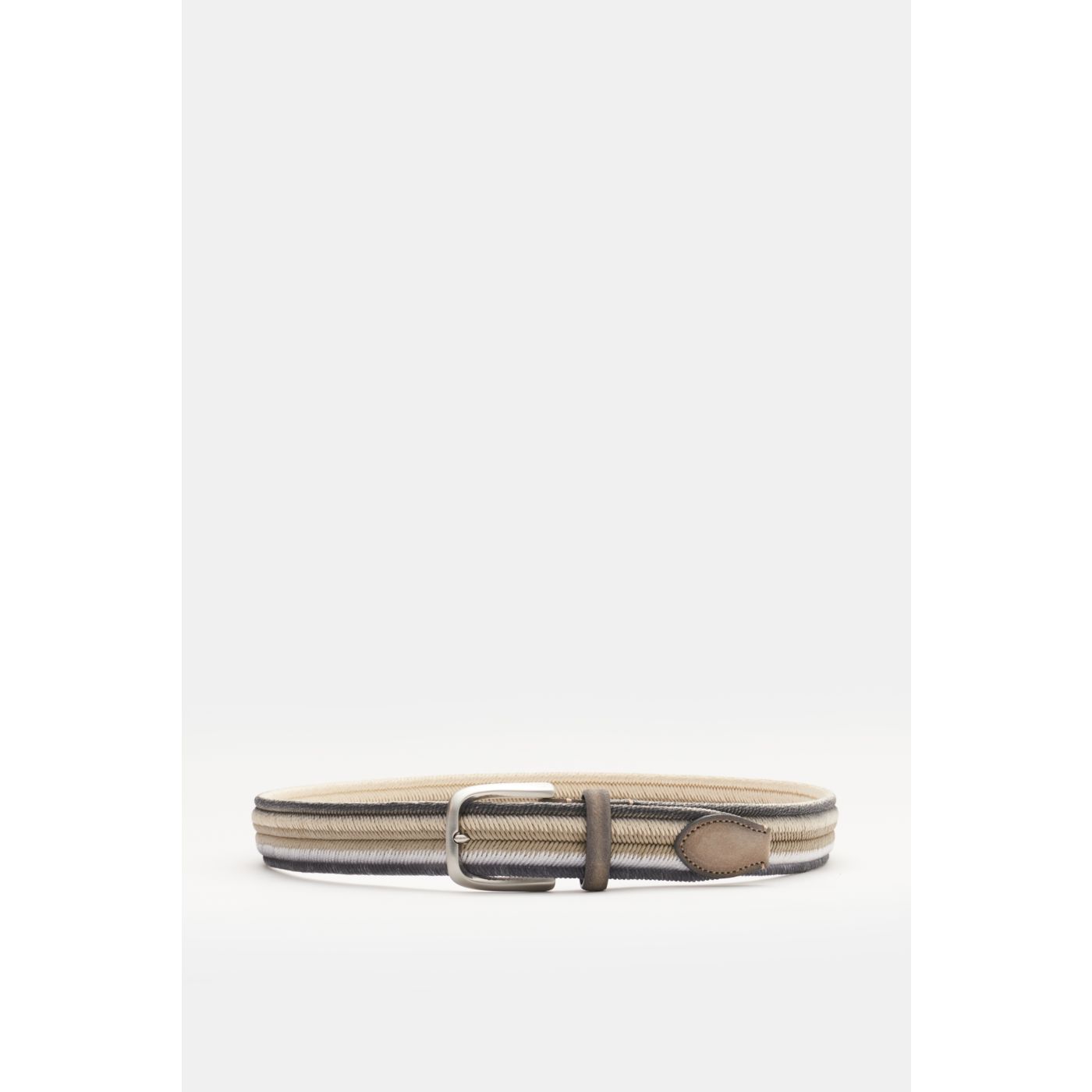 VENETA CINTURE Flechtgürtel dunkelgrau/beige/weiß | BRAUN Hamburg 