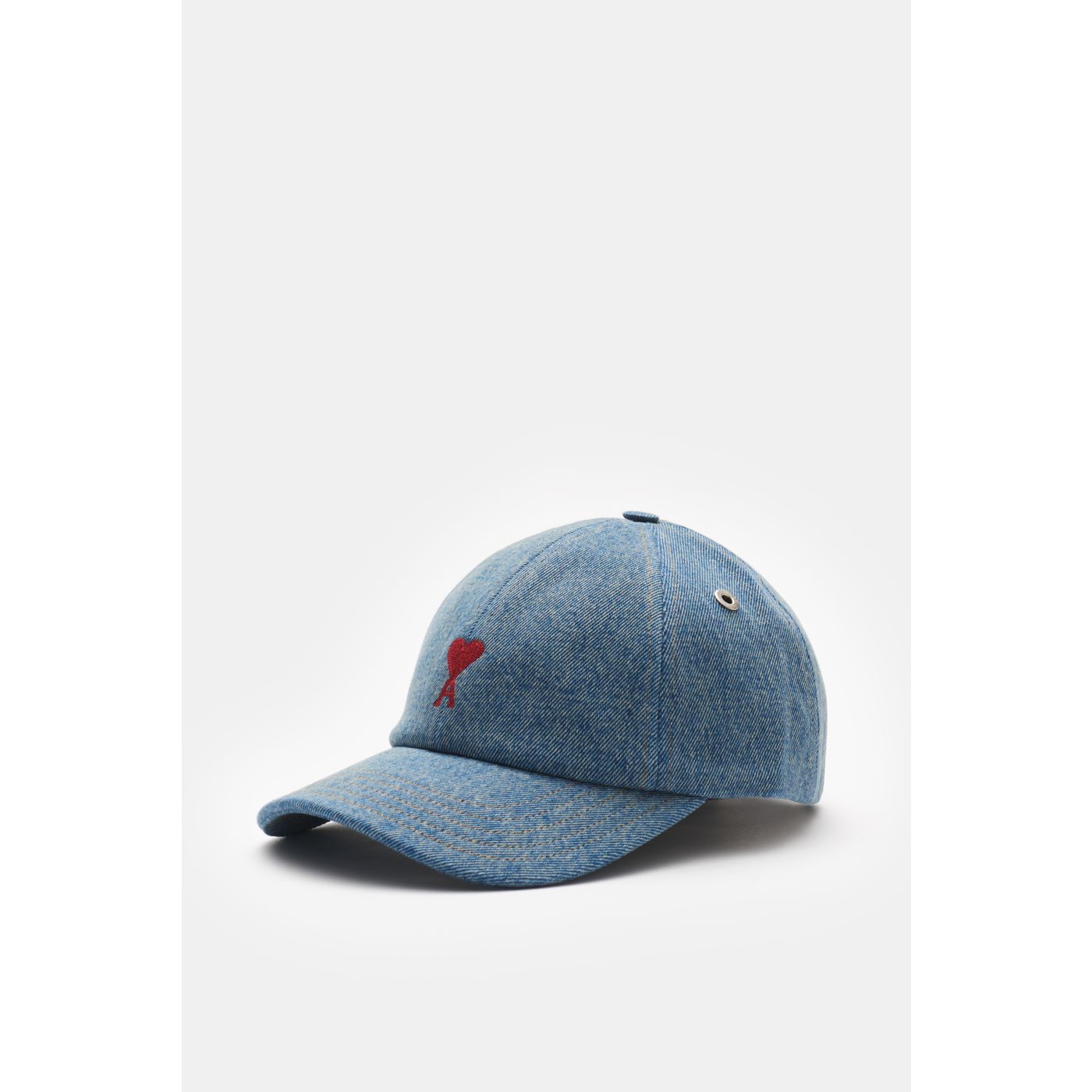 AMI PARIS Denim Baseball-Cap 'Ami de Cœur' hellblau | BRAUN Hamburg